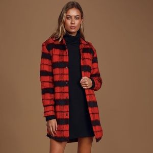 BB DAKOTA Wild & Wooly Plaid Red Jacket S